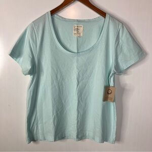 For Days Organic Cotton U Neck Tee in Iced Aqua Size Xlarge
